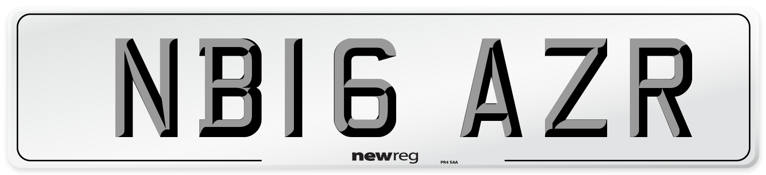 NB16 AZR Number Plate from New Reg